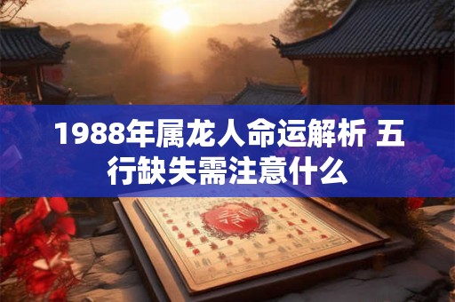 1988年属龙人命运解析 五行缺失需注意什么