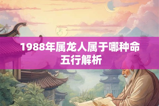 1988年属龙人属于哪种命 五行解析
