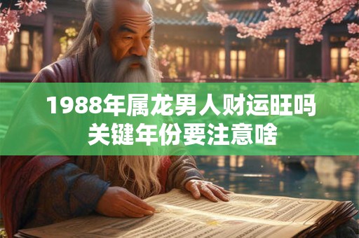 1988年属龙男人财运旺吗 关键年份要注意啥