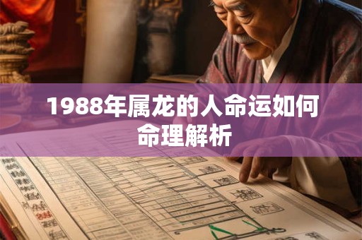 1988年属龙的人命运如何 命理解析
