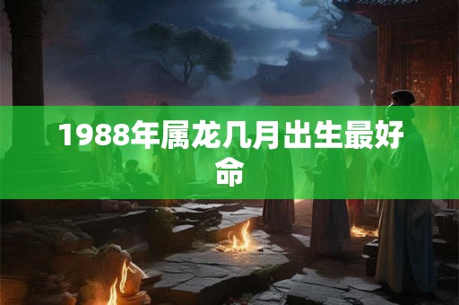 1988年属龙几月出生最好命