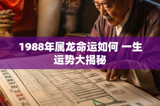 1988年属龙命运如何 一生运势大揭秘