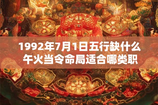 1992年7月1日五行缺什么 午火当令命局适合哪类职业