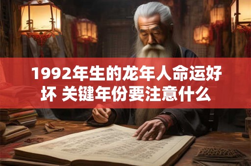 1992年生的龙年人命运好坏 关键年份要注意什么