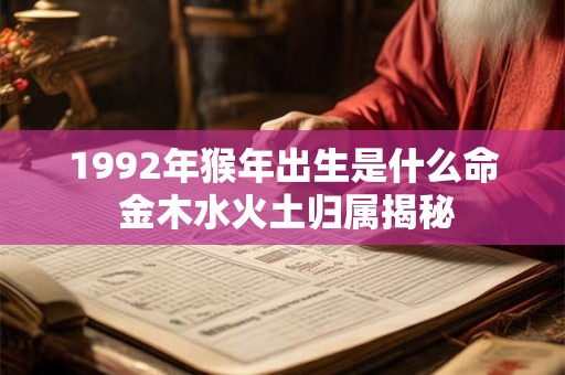 1992年猴年出生是什么命 金木水火土归属揭秘