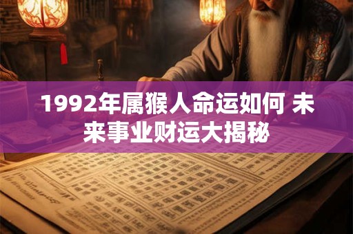 1992年属猴人命运如何 未来事业财运大揭秘