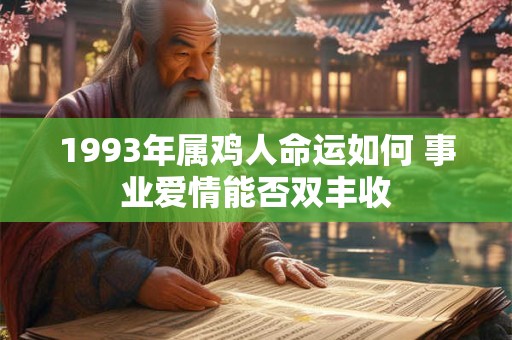 1993年属鸡人命运如何 事业爱情能否双丰收