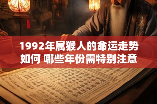 1992年属猴人的命运走势如何 哪些年份需特别注意