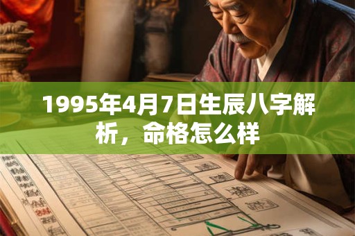 1995年4月7日生辰八字解析，命格怎么样