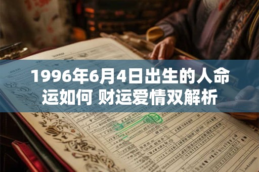1996年6月4日出生的人命运如何 财运爱情双解析