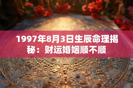1997年8月3日生辰命理揭秘：财运婚姻顺不顺