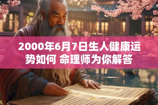 2000年6月7日生人健康运势如何 命理师为你解答