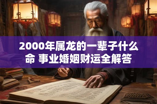 2000年属龙的一辈子什么命 事业婚姻财运全解答