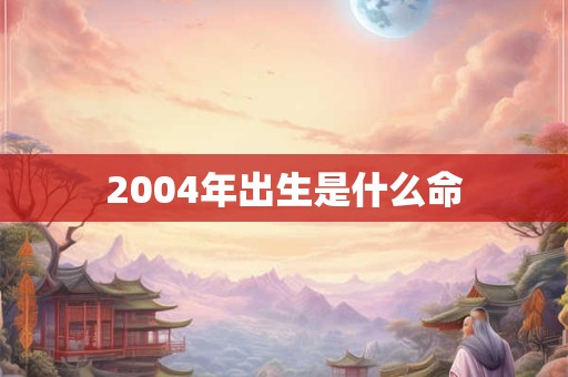 2004年出生是什么命