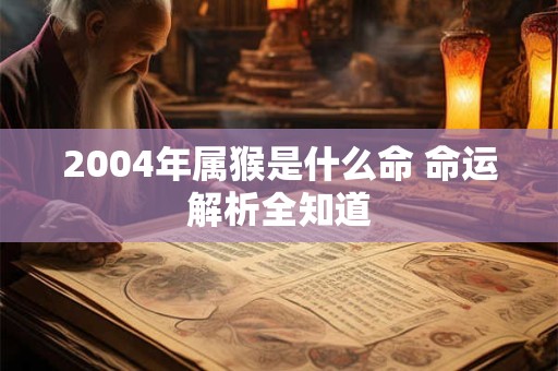 2004年属猴是什么命 命运解析全知道