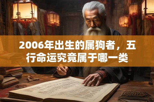 2006年出生的属狗者，五行命运究竟属于哪一类