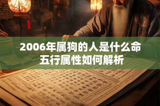 2006年属狗的人是什么命 五行属性如何解析