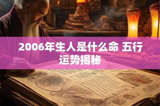 2006年生人是什么命 五行运势揭秘