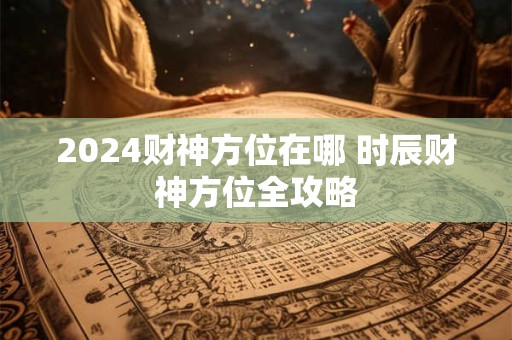 2024财神方位在哪 时辰财神方位全攻略
