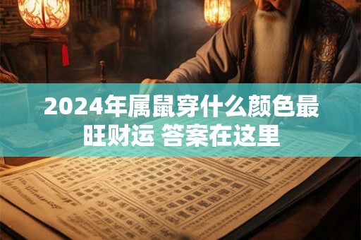 2024年属鼠穿什么颜色最旺财运 答案在这里
