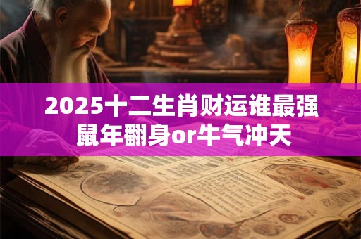 2025十二生肖财运谁最强 鼠年翻身or牛气冲天
