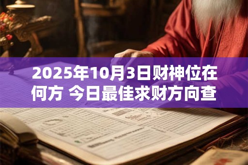2025年10月3日财神位在何方 今日最佳求财方向查询