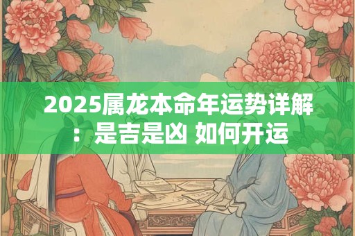 2025属龙本命年运势详解：是吉是凶 如何开运