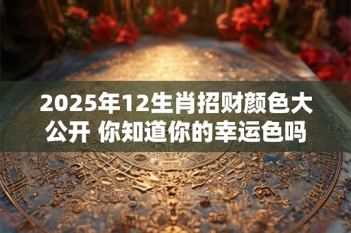 详细阅读:2025年12生肖招财颜色大公开 你知道你的幸运色吗 2025年12生肖招财颜色大公开 你知道你的幸运色吗