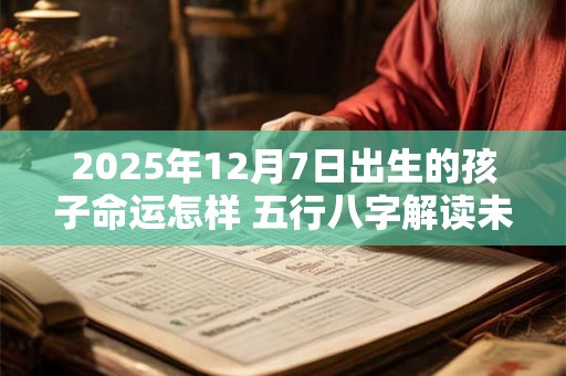 2025年12月7日出生的孩子命运怎样 五行八字解读未来