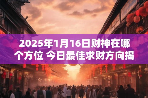 2025年1月16日财神在哪个方位 今日最佳求财方向揭秘