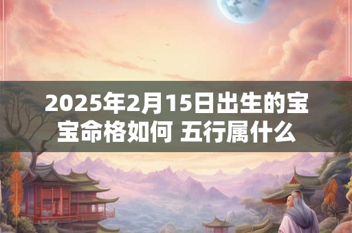 2025年2月15日出生的宝宝命格如何 五行属什么