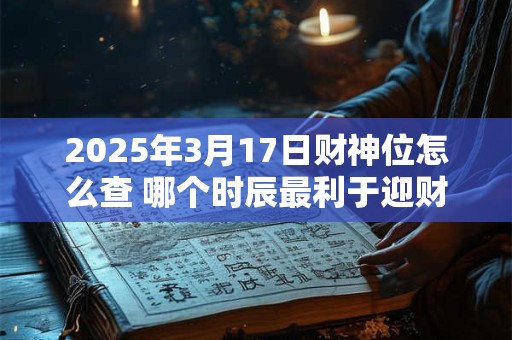 2025年3月17日财神位怎么查 哪个时辰最利于迎财神