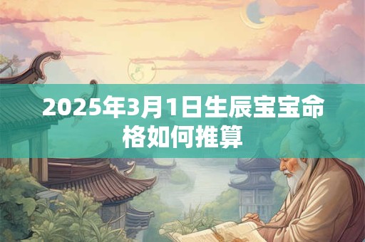2025年3月1日生辰宝宝命格如何推算