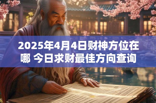 2025年4月4日财神方位在哪 今日求财最佳方向查询