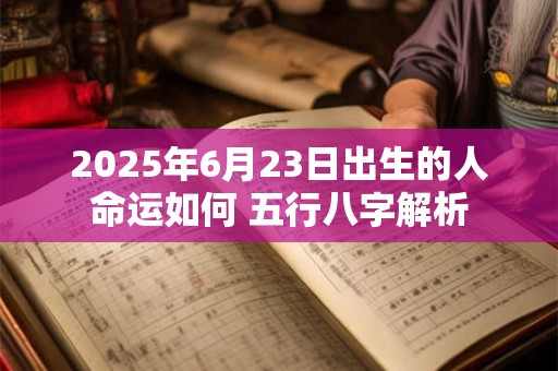 2025年6月23日出生的人命运如何 五行八字解析