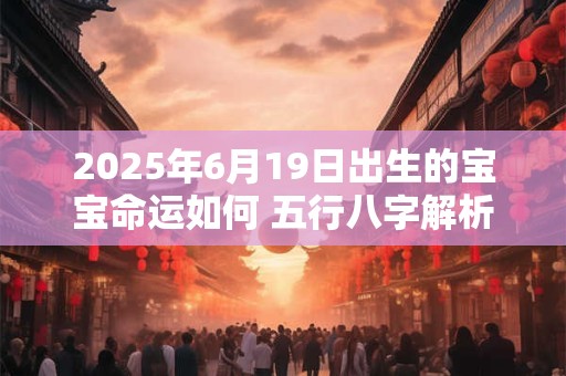 2025年6月19日出生的宝宝命运如何 五行八字解析