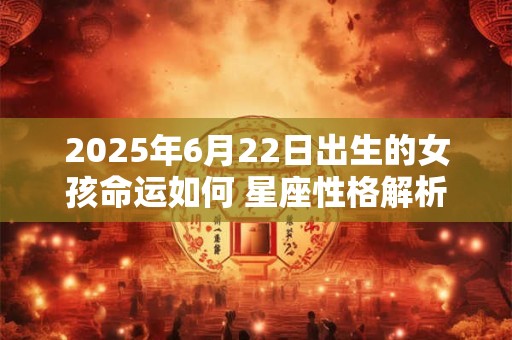2025年6月22日出生的女孩命运如何 星座性格解析