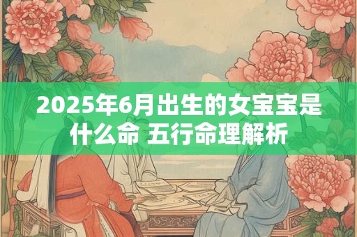 2025年6月出生的女宝宝是什么命 五行命理解析