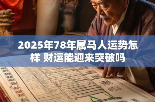 详细阅读:2025年78年属马人运势怎样 财运能迎来突破吗 2025年78年属马人运势怎样 财运能迎来突破吗
