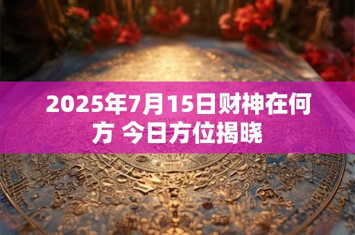 2025年7月15日财神在何方 今日方位揭晓