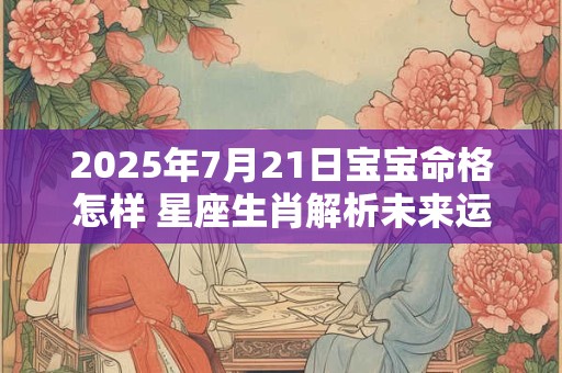 2025年7月21日宝宝命格怎样 星座生肖解析未来运势