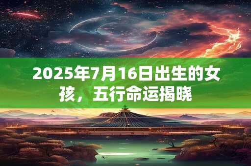 2025年7月16日出生的女孩，五行命运揭晓