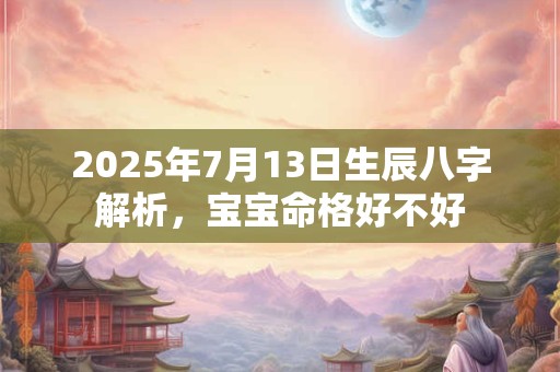 2025年7月13日生辰八字解析，宝宝命格好不好