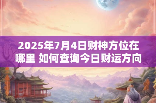 2025年7月4日财神方位在哪里 如何查询今日财运方向