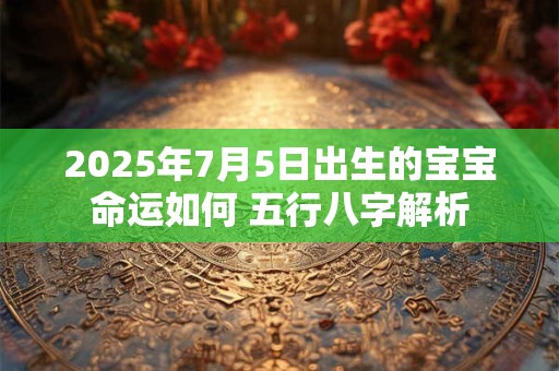 2025年7月5日出生的宝宝命运如何 五行八字解析