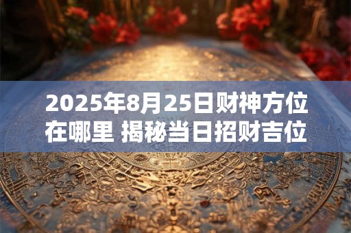 2025年8月25日财神方位在哪里 揭秘当日招财吉位