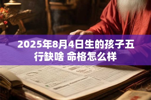 2025年8月4日生的孩子五行缺啥 命格怎么样