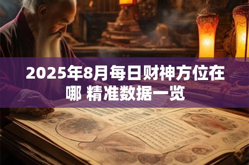 2025年8月每日财神方位在哪 精准数据一览