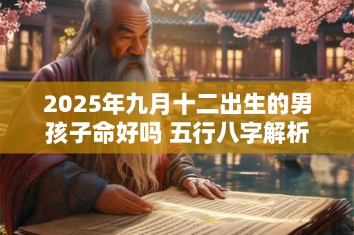 2025年九月十二出生的男孩子命好吗 五行八字解析
