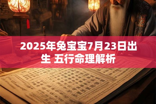 2025年兔宝宝7月23日出生 五行命理解析